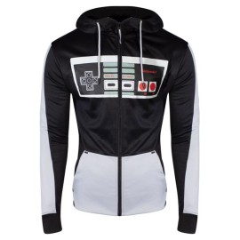 Nintendo Nes Controller Hoodie Male (Small,Black/grey)