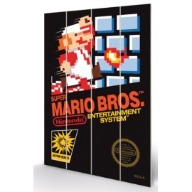 NINTENDO - PRINTING ON WOOD 40X59 - SUPER MARIO BROS NES COVER