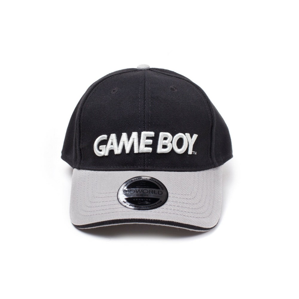 Game Boy Logo Curved Bill Baseball Cap (Black/Grey)